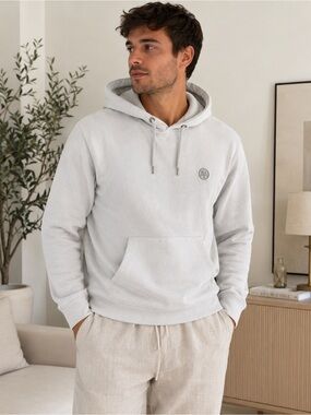 Mavi Men's Lightweight Hoodie Sweatshirt in Light Gray